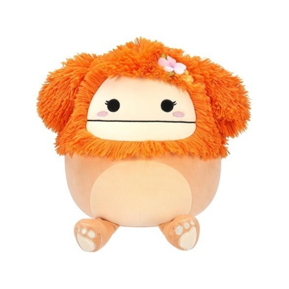 Squishmallow 12" Shasta Peach Bigfoot with Tropical Flower PLUSH NEW